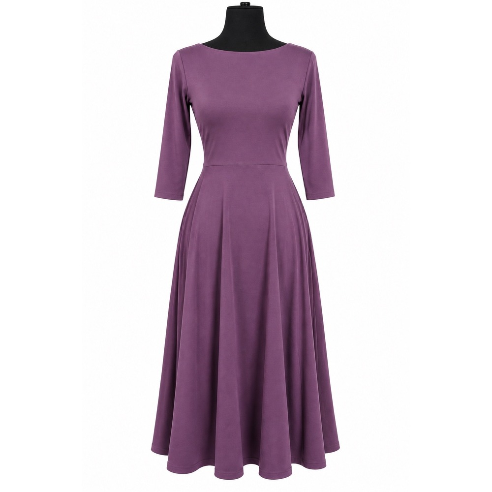 Pact Midi Dress S Purple Twist Organic Cotton Romantic Minimalist Cottagecore